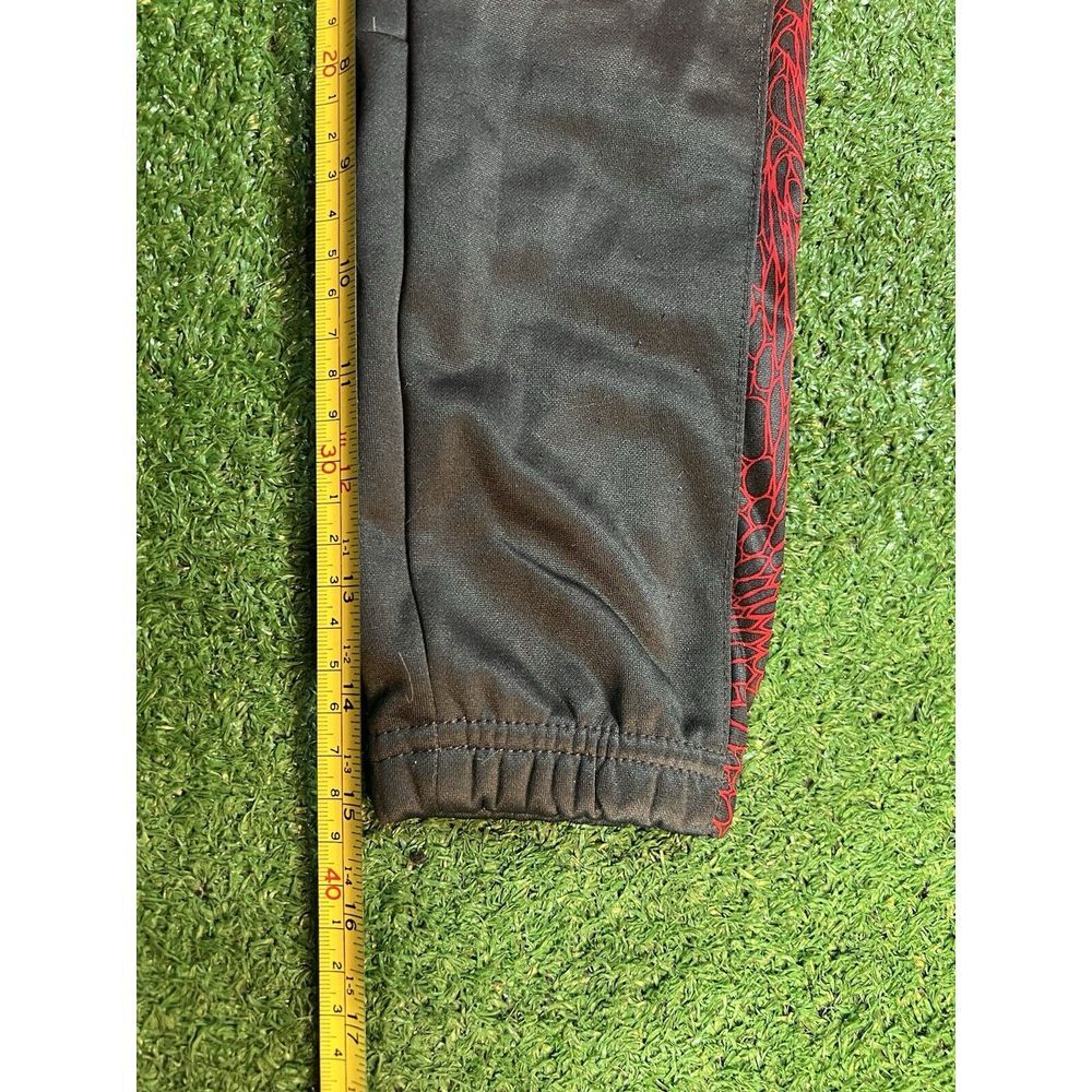 Nike Dri-Fit Swoosh Youth Dark Gray Jogger Sweatpants Sz. 4/XS Red Graphic Print - Picture 5 of 5